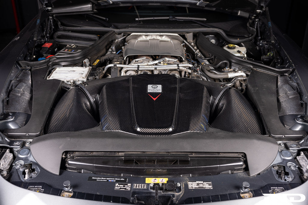 Eventuri Mercedes C190 / R190 AMG GT / GTS / GTR Black Carbon Intake + Engine Cover - Gloss