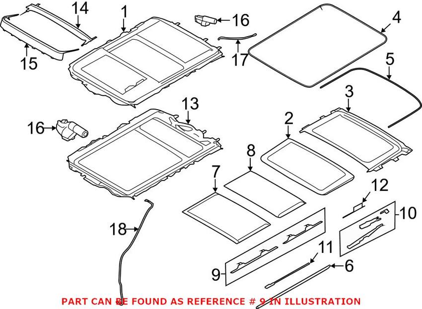 Sunroof Guide Rail – Front