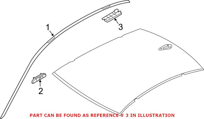 Roof Drip Molding Clip – Rear (Without Sunroof)