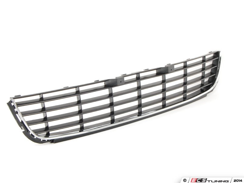 Lower Center Bumper Grille - Satin Black / Bright Chrome