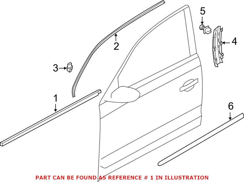 Window Trim Seal – Front Passenger Side (Black)