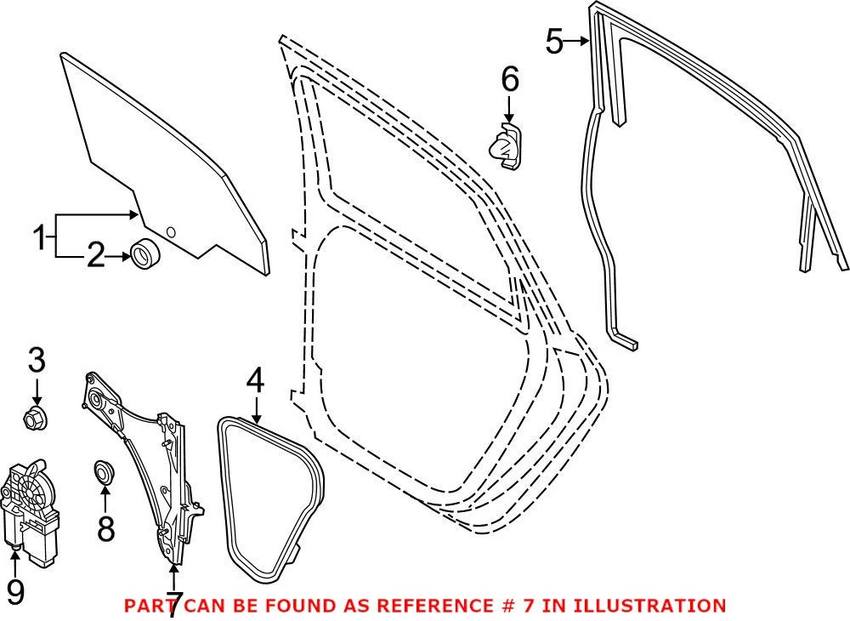 VW Window Regulator – Rear Driver Side 561839461F