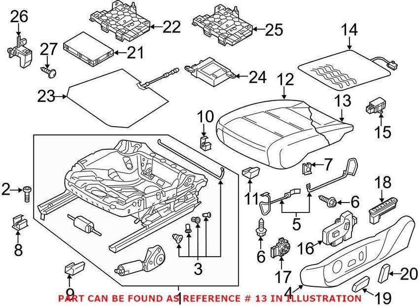 VW Seat Cushion Pad – Front Driver Side 561881375C