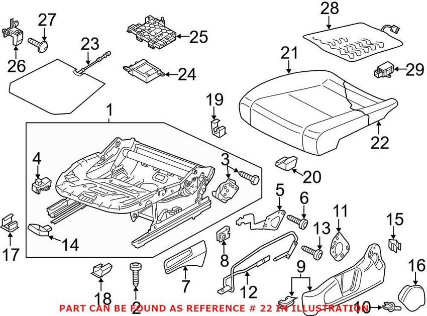 VW Seat Cushion Pad – Front Driver Side 561881375H