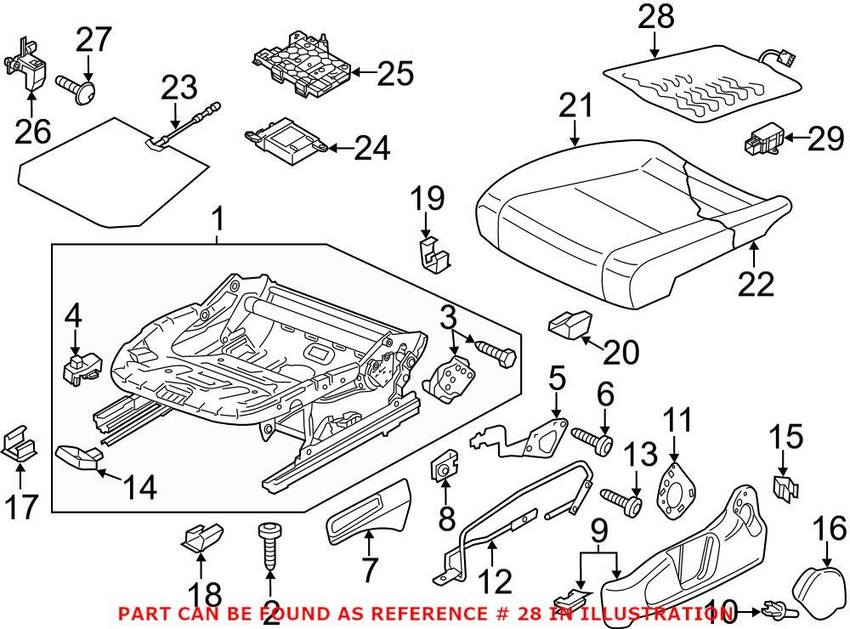 VW Seat Heater Pad – Front Driver Side 561963555E