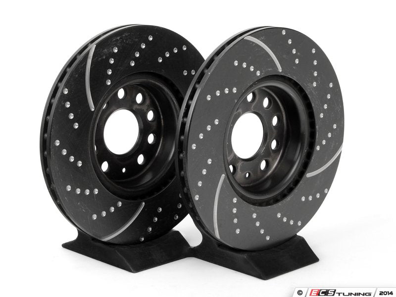 Front Slotted & Dimpled Brake Rotors - Pair (312x25)