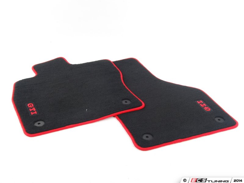 MojoMats - Carpeted Floor Mats Black / Red Piping