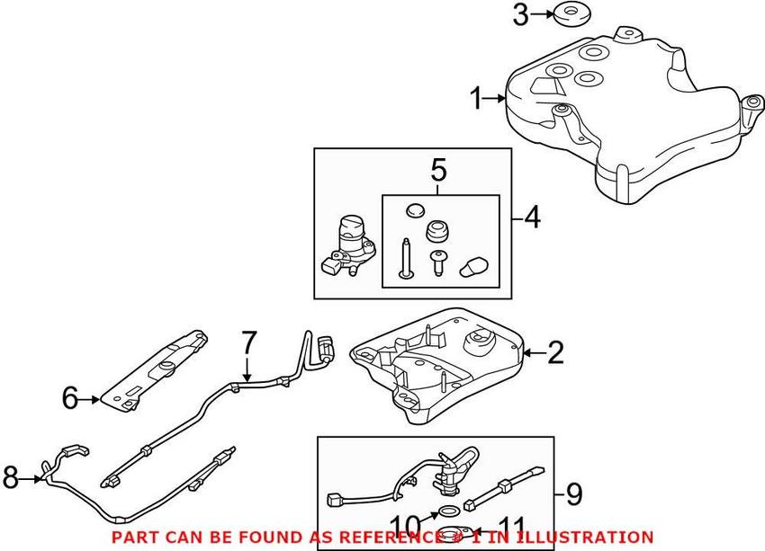 VW Diesel Exhaust Fluid (DEF) Tank 5C0131877C – Genuine VW/Audi