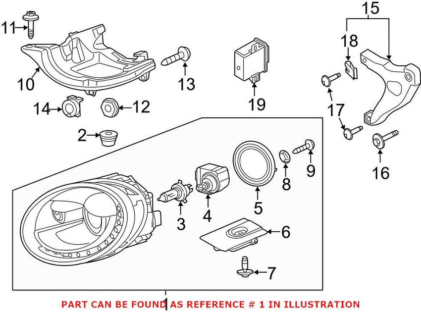 VW Headlight Assembly – Driver Side (Xenon) 5C1941031B