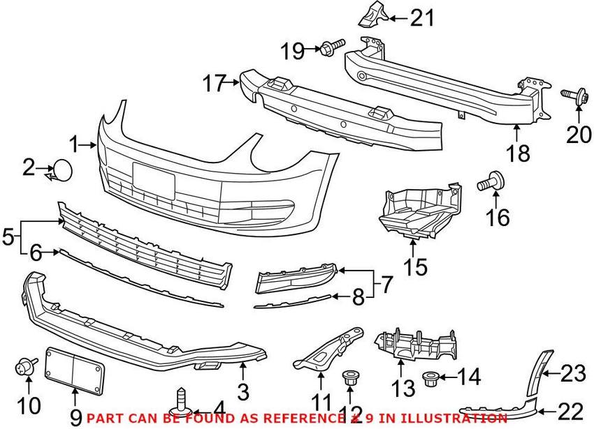 VW License Plate Bracket – Front 5C5807287F9B9