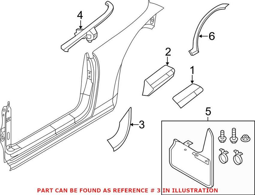 VW Protective Foil – Rear Passenger Side 5C5821714A