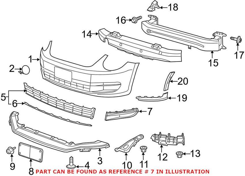 VW Grille – Front Driver Side 5C5854661GZLL