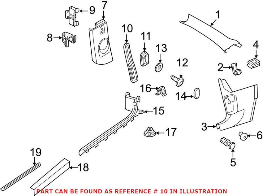 VW Interior Grab Bar 5C5857611C82V