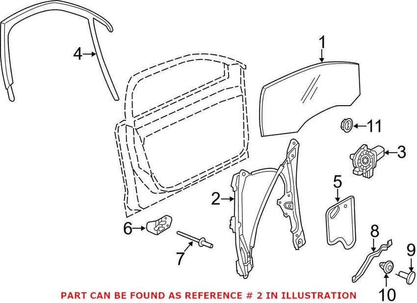 Window Regulator – Front Passenger Side (w/o Motor)