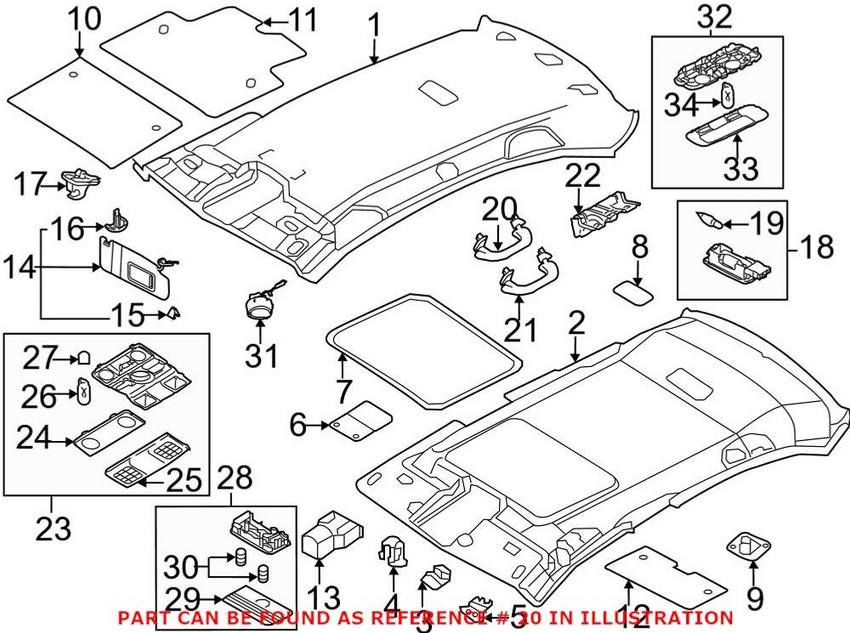 VW Interior Grab Bar 5C6857607B82V