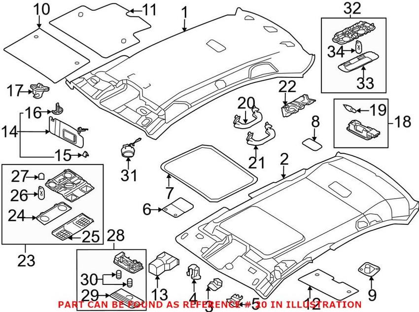 VW Interior Grab Bar 5C6857607B82V