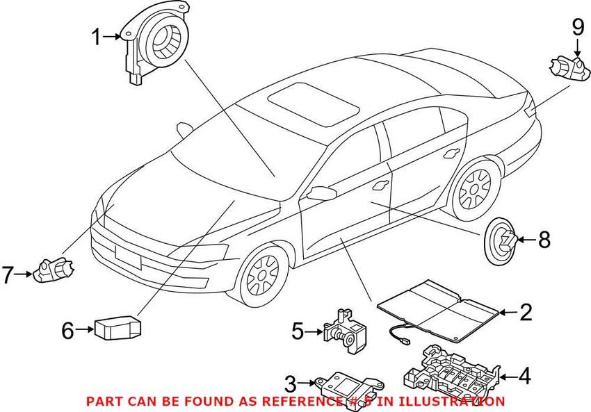 VW Seat Track Position Sensor 5C6959340E