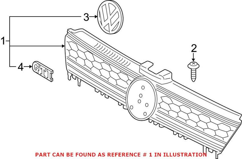 VW Grille – Front 5GM853651HBTU