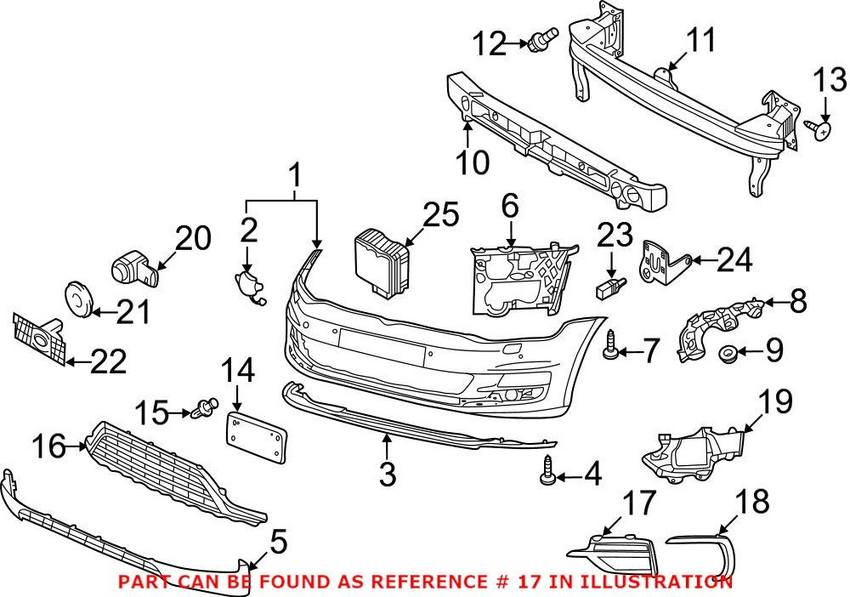 VW Grille – Front Driver Side Outer 5G0853665R041