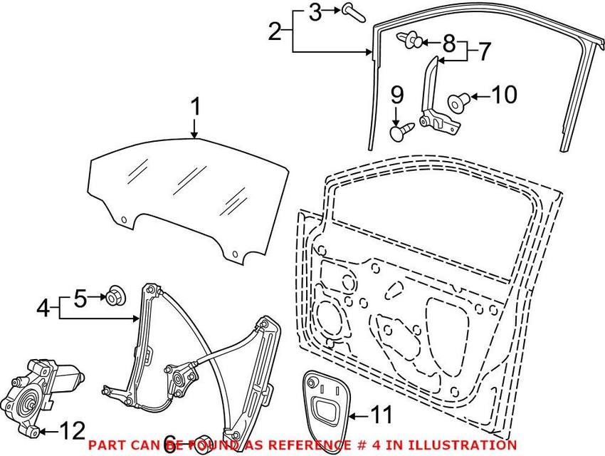 VW Window Regulator – Front Driver Side 5G4837461H