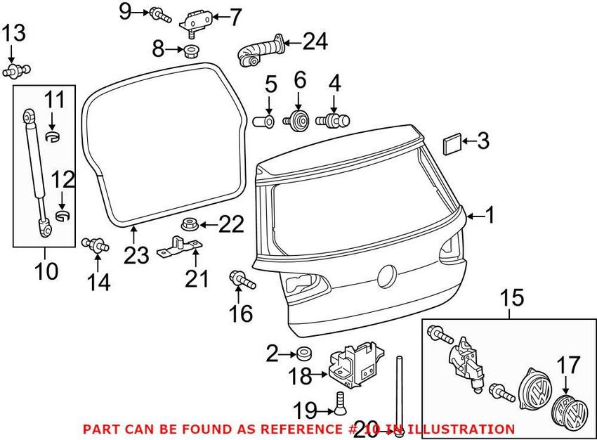 VW Hatch Lift Support 5G6827550G