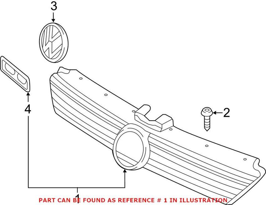 VW Grille – Front Upper 5GE853651CYR