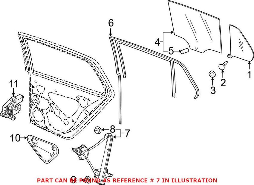 VW Window Regulator – Rear Driver Side 5GM839461C