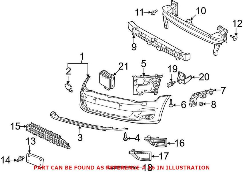 VW Fog Light Cover – Front Driver Side 5GM853211C9B9