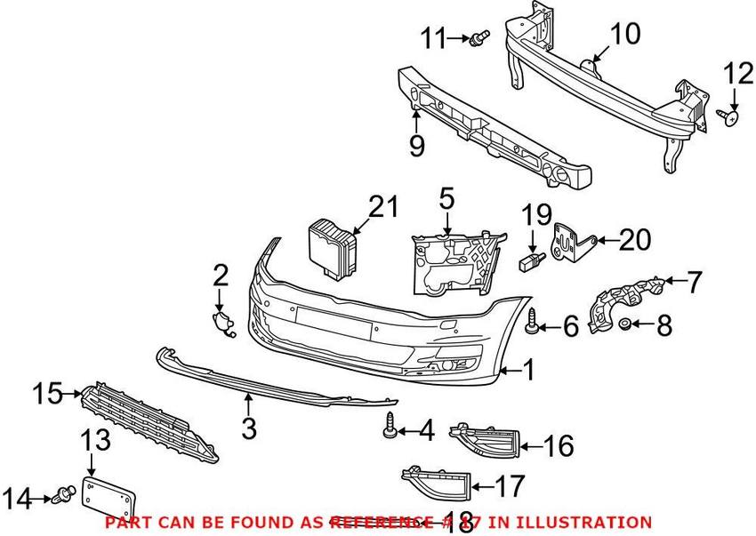 VW Fog Light Cover – Front Driver Side 5GM853211D9B9