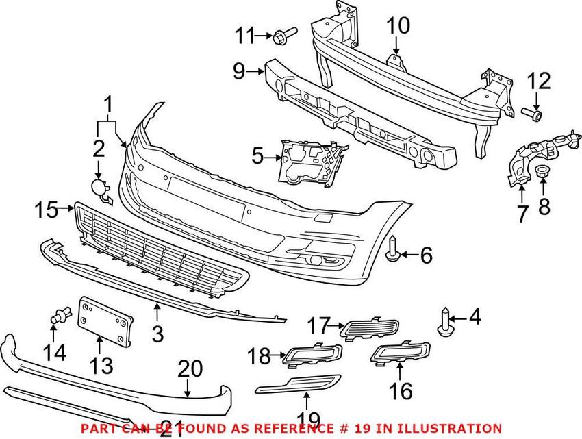 VW Grille – Front Driver Side 5GM8536659B9