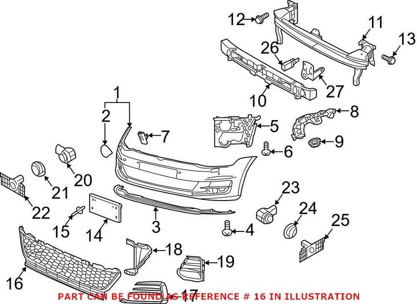 VW Grille – Front Center 5GM853677G9B9