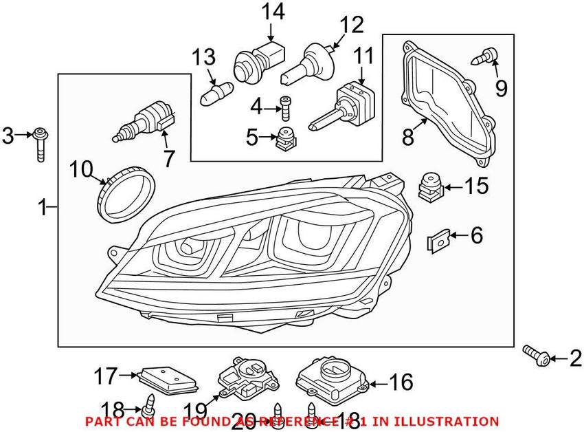 Headlight Assembly – Driver Side (Xenon)