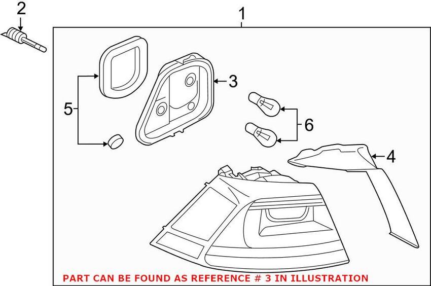 VW Tail Light Socket – Driver Side Outer 5GM945257B