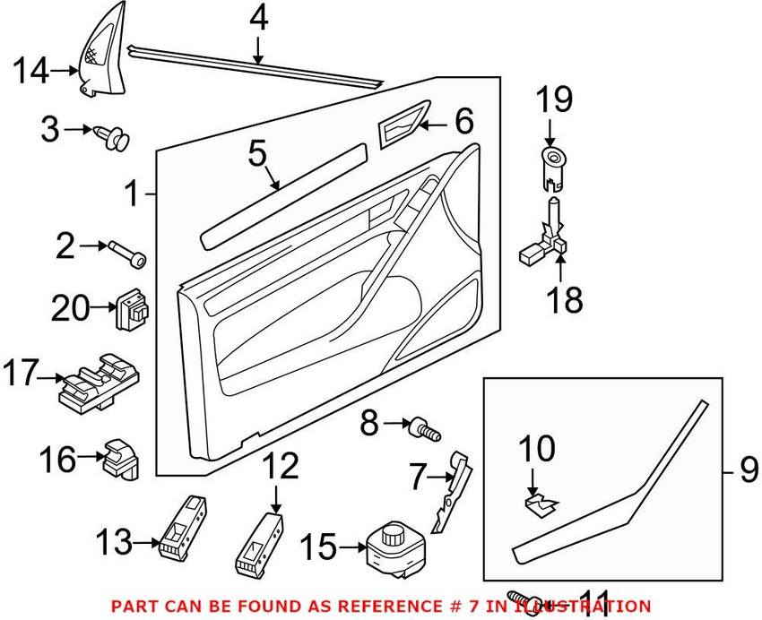 VW Interior Door Pull Handle – Front Driver Side 5K3868713A81U