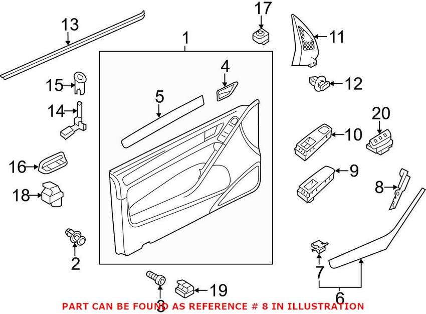 VW Interior Door Pull Handle – Front Passenger Side 5K3868714A81U