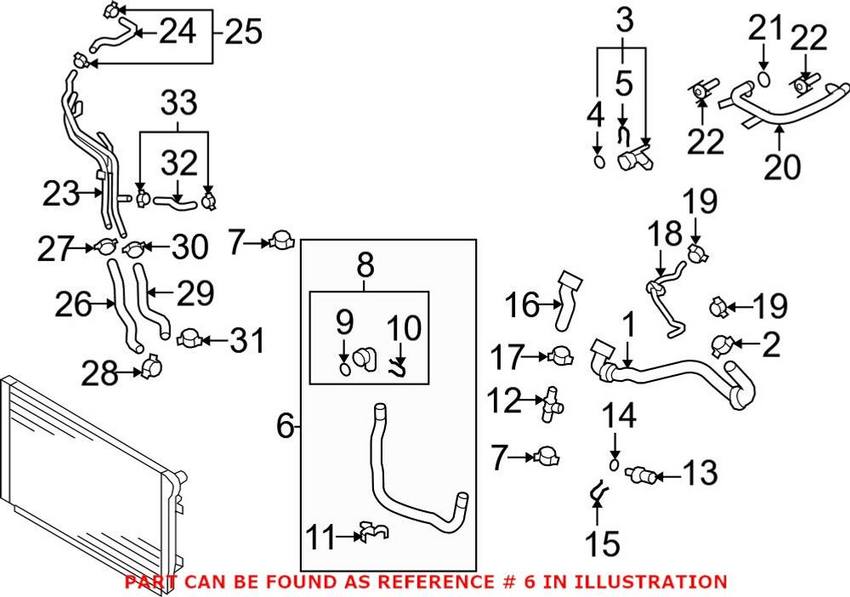 VW Radiator Coolant Hose – Lower 5N0121051M