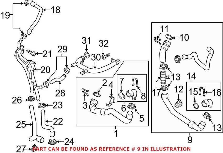 Audi Radiator Coolant Hose – Lower 5N0122051CC