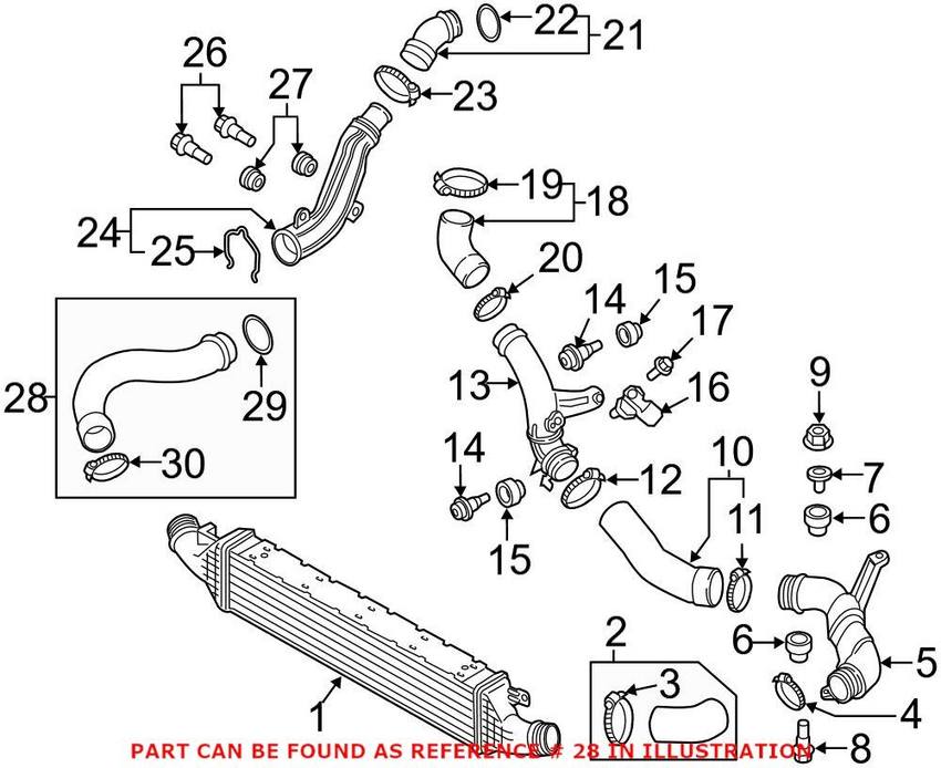 Audi Turbocharger Intercooler Pipe 5N0145832N