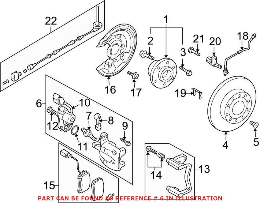 VW Disc Brake Caliper – Rear Driver Side 5N0615403