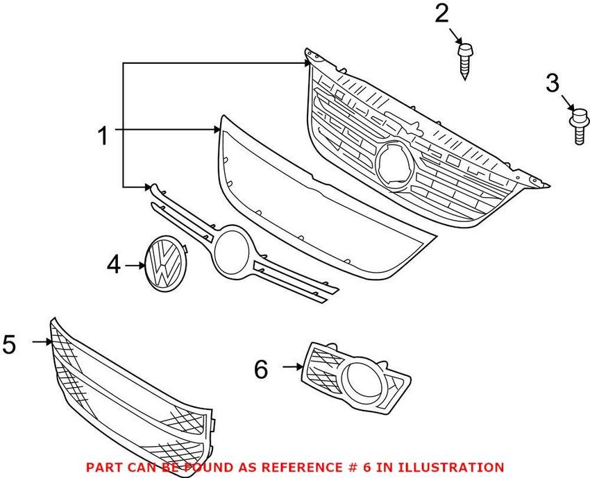 VW Fog Light Trim – Front Driver Side 5N0853665A9B9