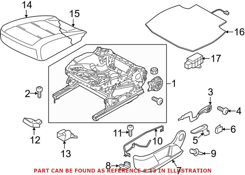 VW Seat Track Cover – Front 5N0881347A9B9