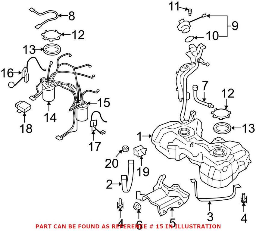 VW Fuel Tank Sending Unit and Fuel Filter Assembly 5N0919109F