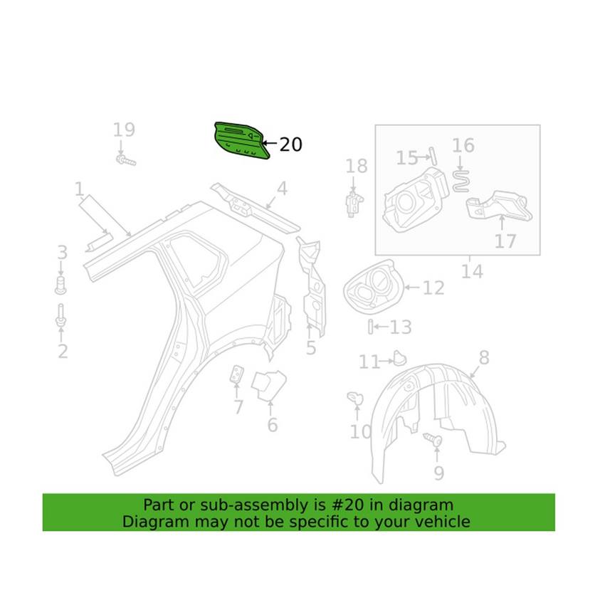 VW Fuel Filler Door 5NN809909A – Genuine VW/Audi