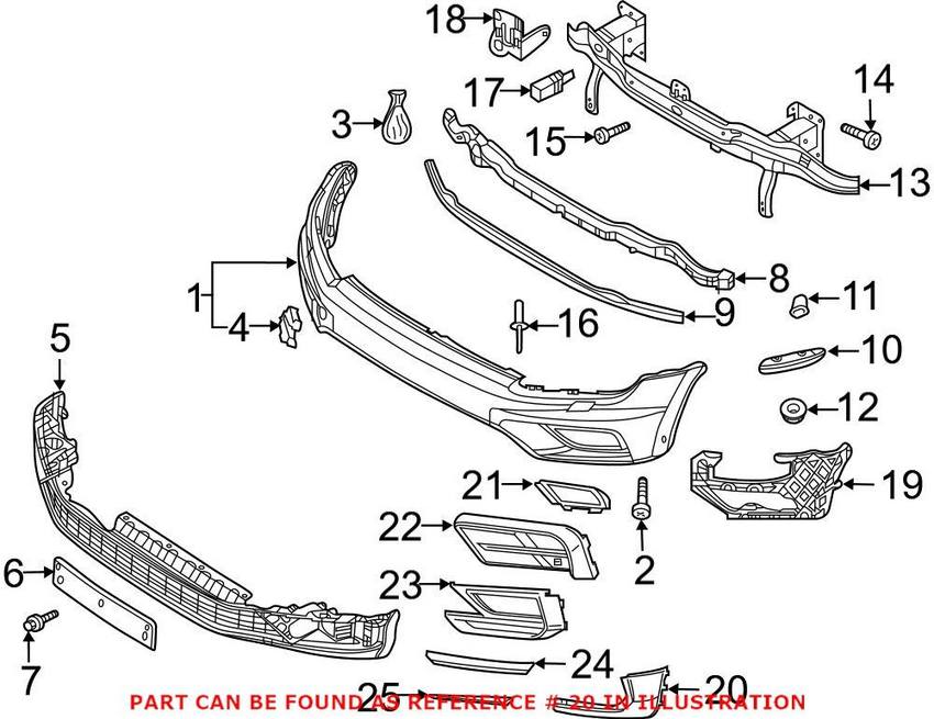 VW Fog Light Trim – Front Passenger Side