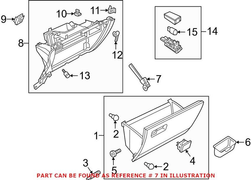 VW Glove Box Support 5NN858309