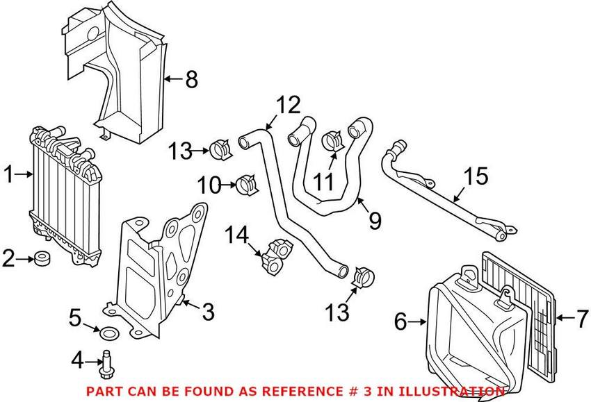 VW Radiator Mount Bracket 5Q0121093BF