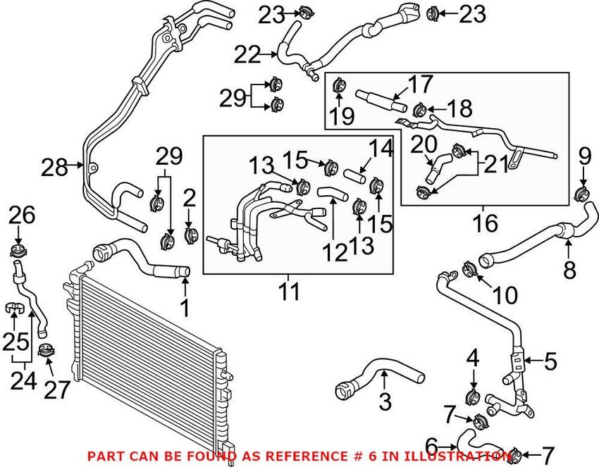 VW Turbocharger Intercooler Hose 5Q0122051CT