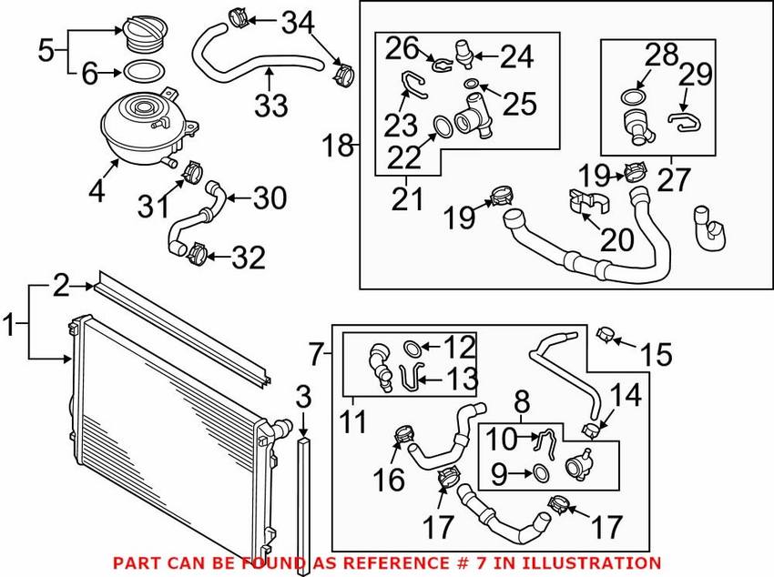 Audi VW Radiator Coolant Hose – Upper 5Q0122101EA