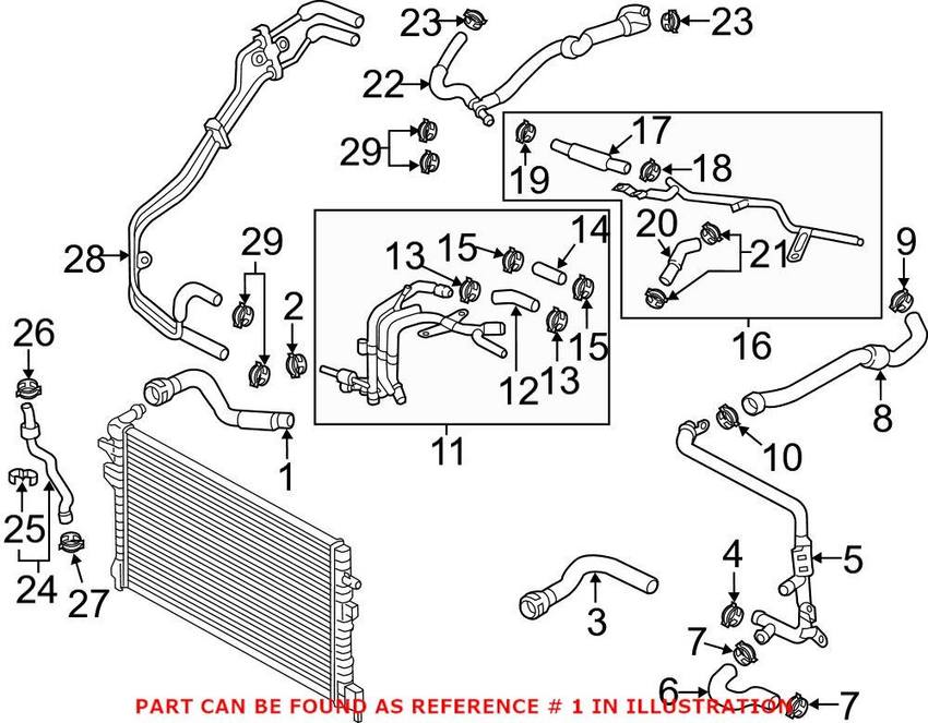 VW Radiator Coolant Hose – Upper 5Q0122101S