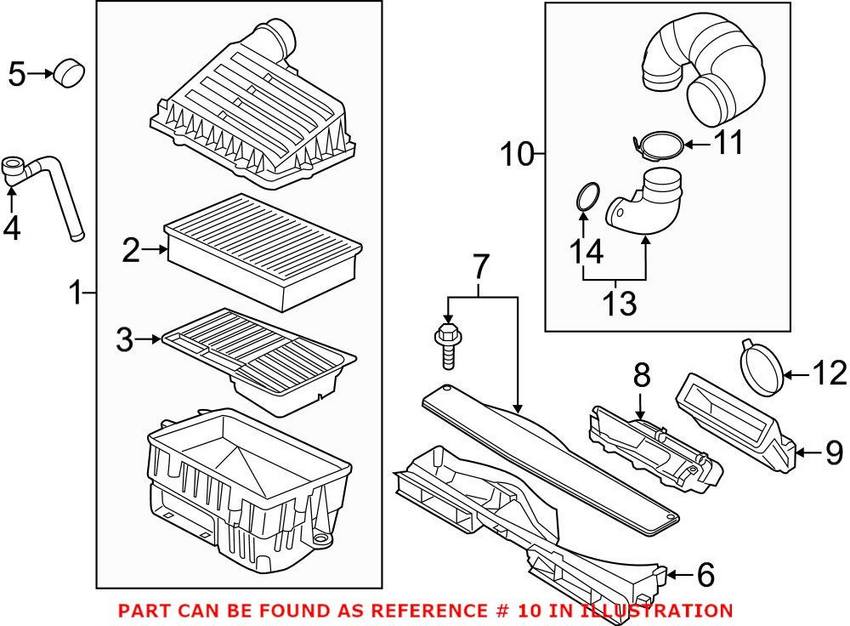 Audi Engine Air Intake Hose 5Q0129654AE – Genuine VW/Audi